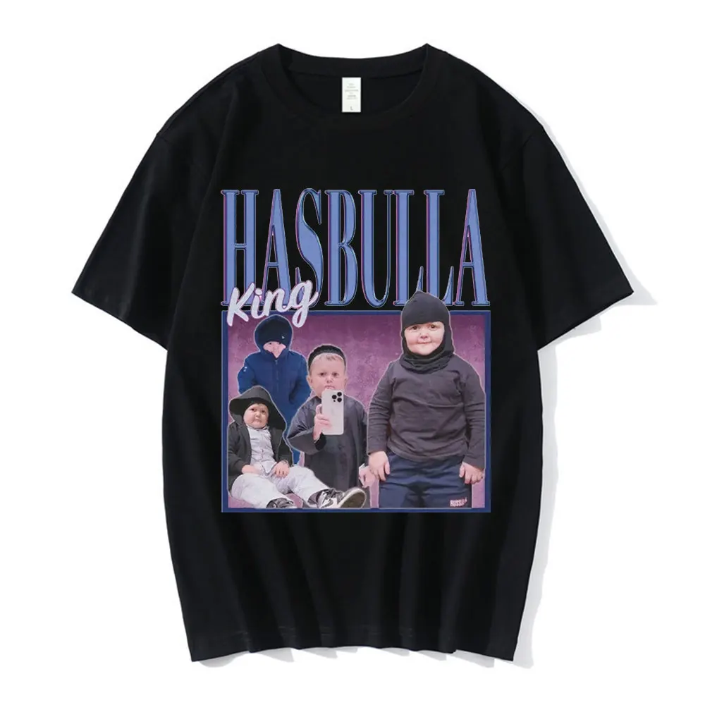 Hasbulla Magomedov rosja blogerka walcząca z memem Retro prosta koszulka letnia bawełniana z krótkim rękawem T-shirt Unisex koszulki damskie