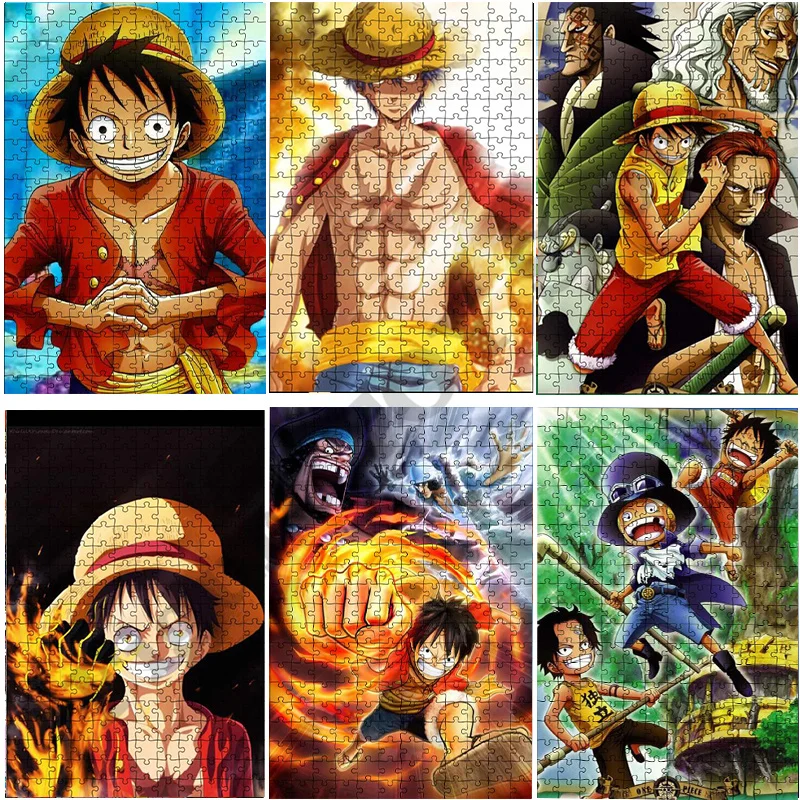 

300 500 1000 Pieces Bandai Japanese Classic Anime Luffy Diy Puzzle Luffy Jigsaw Puzzle Kids Gift Ideas Living Room Home Decor