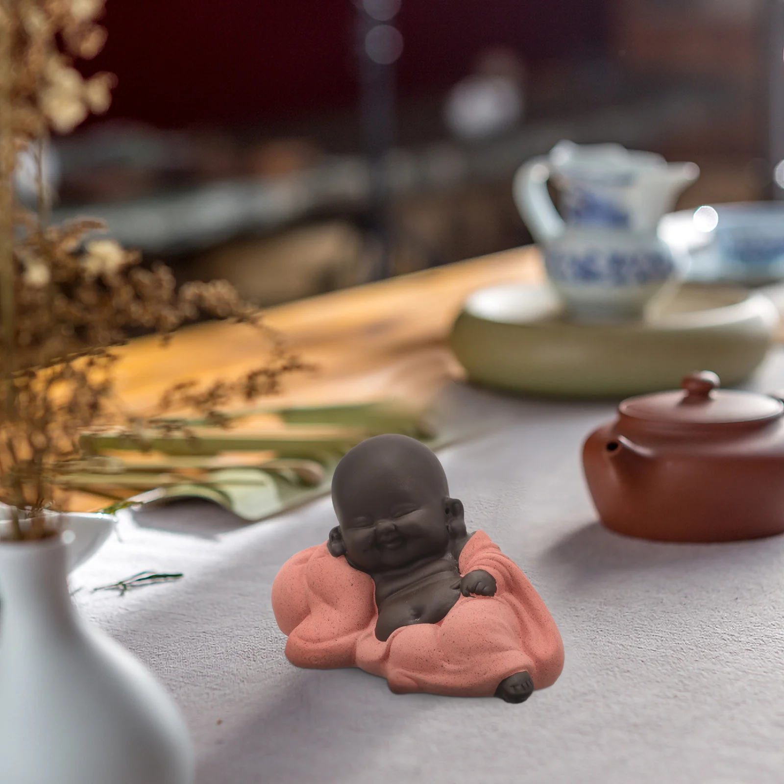 

Purple Sands Pet Buddha Statue Mini Chinese Craft Mini Buddha Statue Decor Creative Home Office Desktop Adornment
