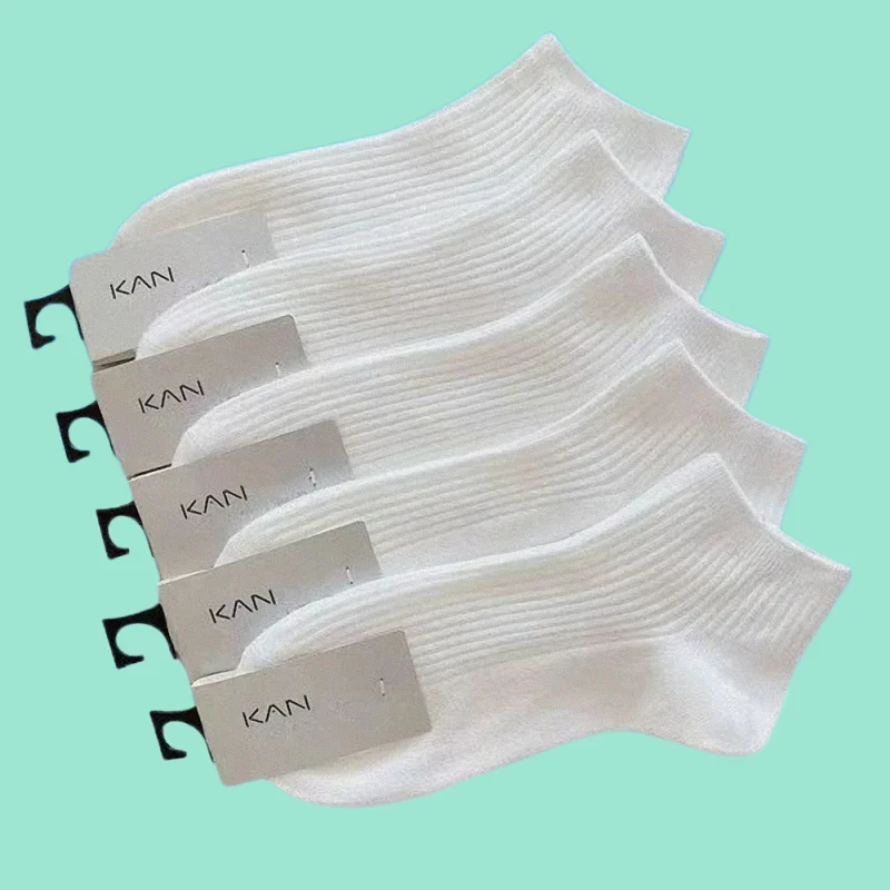 5/10 Pairs New High Quality Cotton Ankle Socks Women Top Quality 100% Cotton Invisible Sweat-absorbing Girls Low Tube Boat Socks