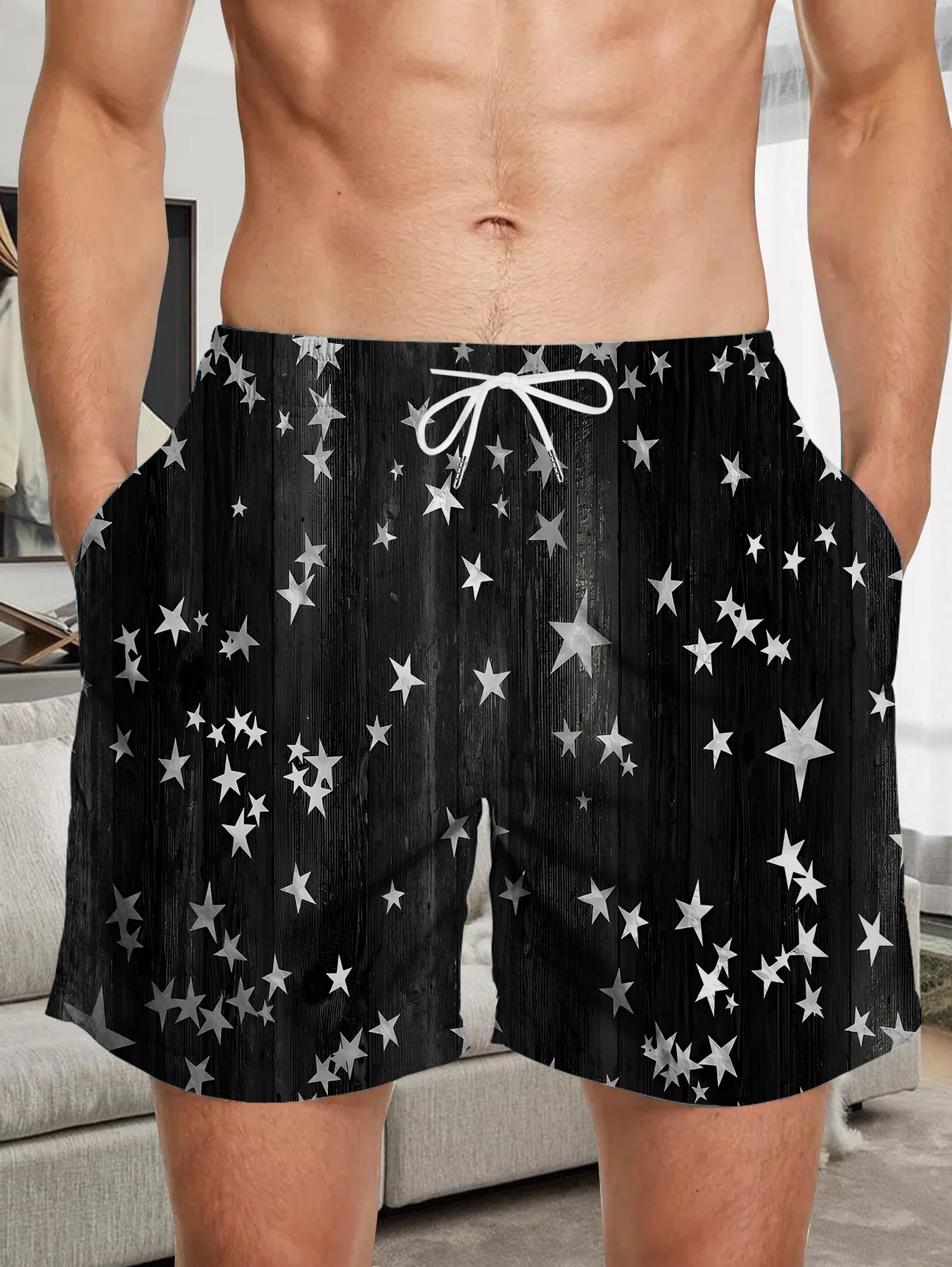 

Classic Full Print Beach Pants Men Digital Printed Quick Dry Polyester Short Pants