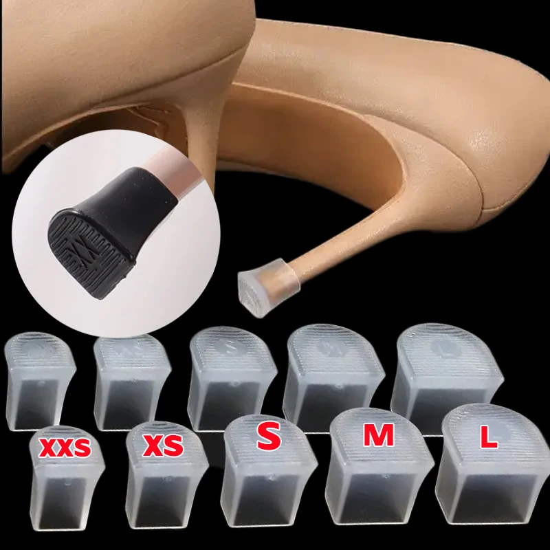 2 قطعة حامي الكعب العالي شكل دائري حذاء نسائي بكعب عالٍ الغطاء الواقي عدم الانزلاق غطاء كعب يمكن ارتداؤها ملحقات مقاومة للصدمات