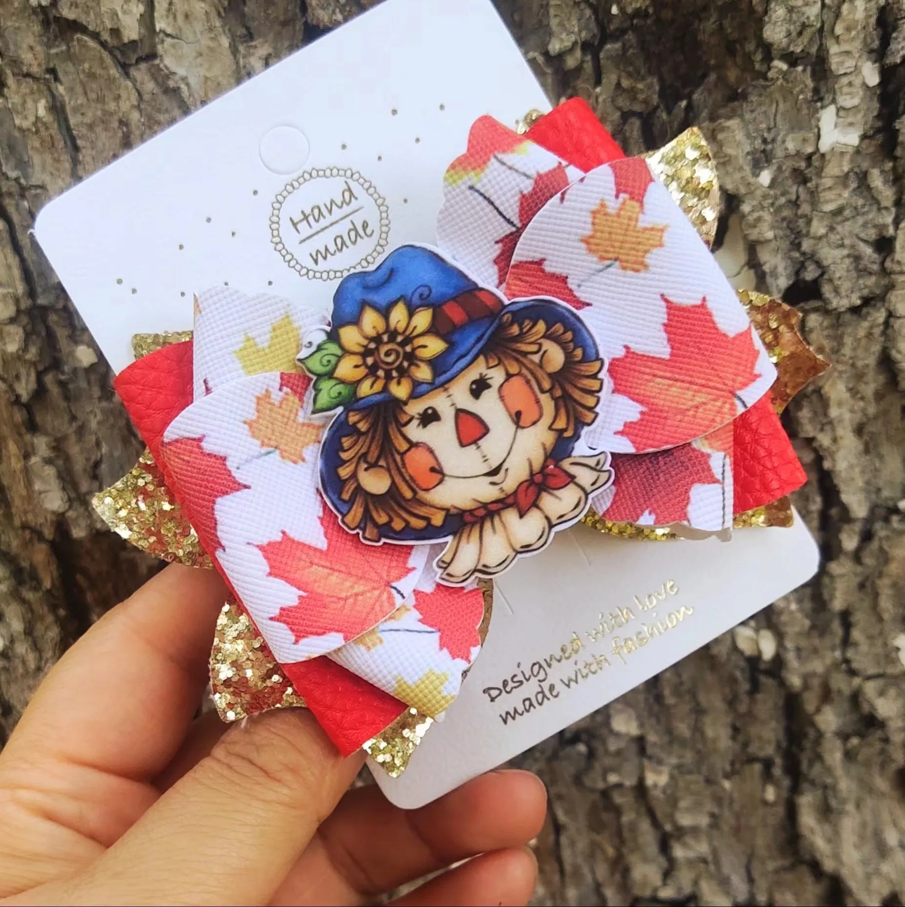 Picture 5: Thumbelina 4 Inch Shaker Thanksgiving Day Hair Bows for Girls Cute Hair Clips Headwear Hairpins Hair Accessories