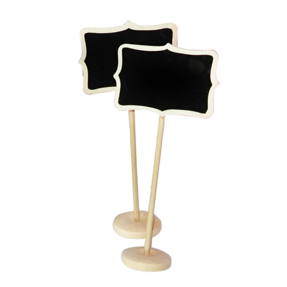 

10pcs Mini Blackboard Holder 18x8cm Wood Color Wedding Table Number Menu Greeting Chalkboard Message Board Display Sign
