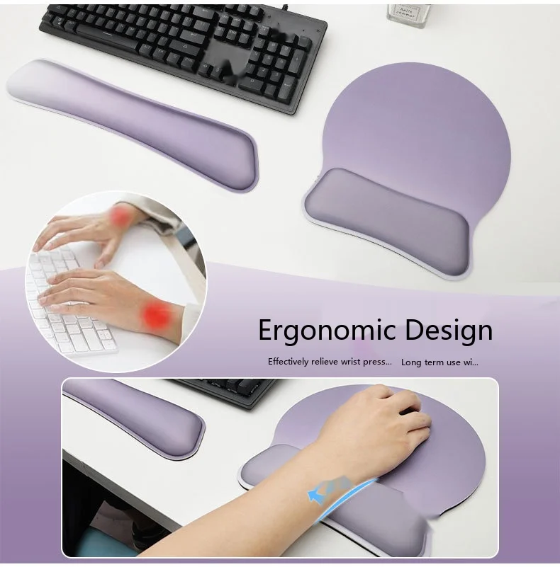 Memory-Schaum-Handgelenkauflage-Set, Mauspad, Tastaturunterstützung, ergonomische Schreibtischunterlage für Büro und Gaming, 7 Farboptionen – Detail 2