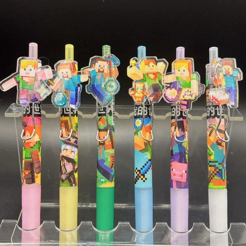 6pcs My World Stationery Patch Pen Press Pen High Beauty Ins Neutral Pen Male Stationery Gift