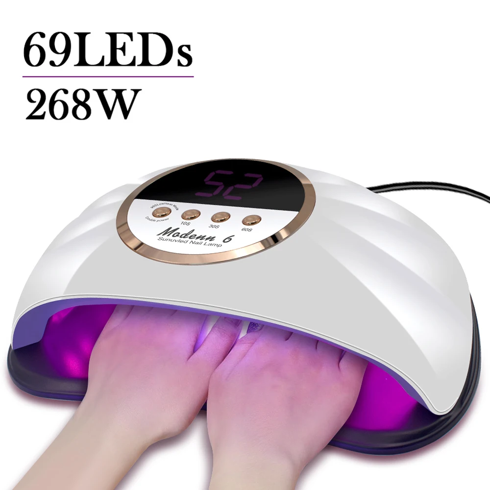 

268W Double Hands UV LED Nail Lamp For Nail Professional Gel Polish Curing Drying Light With LCD Display Dryer Lamp Equipment