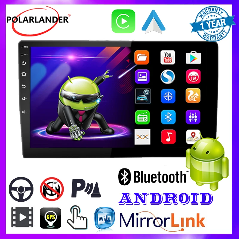 

Wireless Carplay/Android Anto Android 8.1 MP5 Player 1G+16G WIFI GPS NAVIGATION Touch Screen 10 Inch Bluetooth for Universal