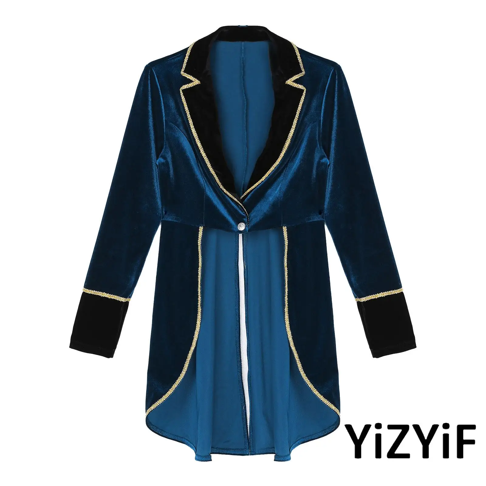 

Fashion Adult Women Velvet Swallow Showman Tailed Coat Circus Ringmaster Blazers Jacket Tailcoat Halloween Carnival Costume