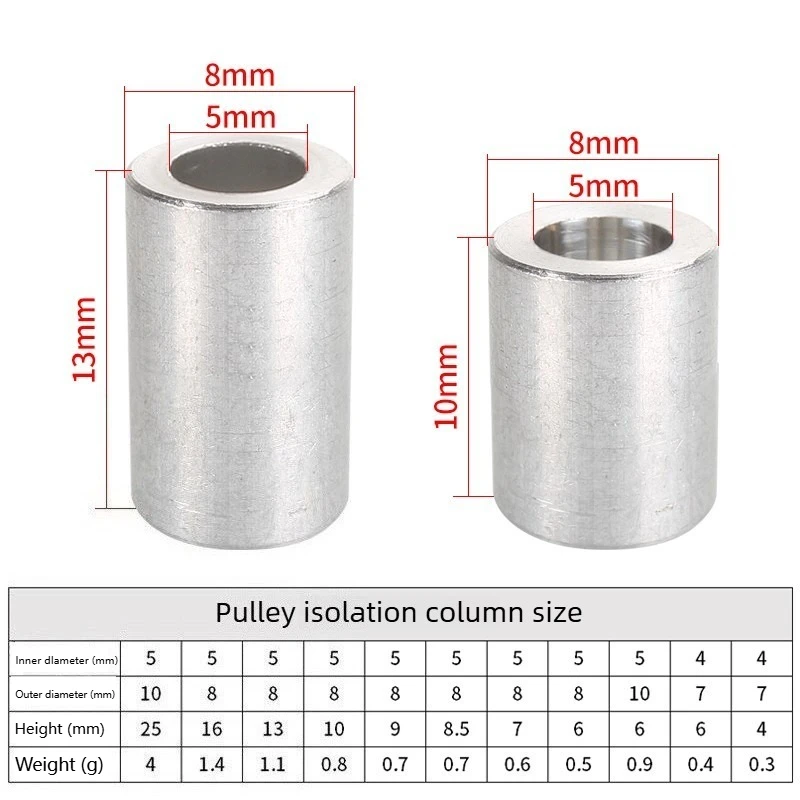 10PCS 3Dprinter accessories pulley isolation column baffle  aluminum  m4m5CR10 bearing separation gasket ring