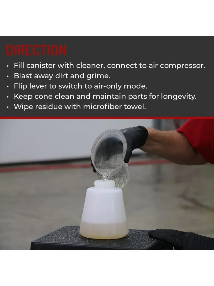 Vortex Cleaning Gun - Quickly Blasts Dirt and Dust from Surface - Works with Air Compressor (Vortex I)