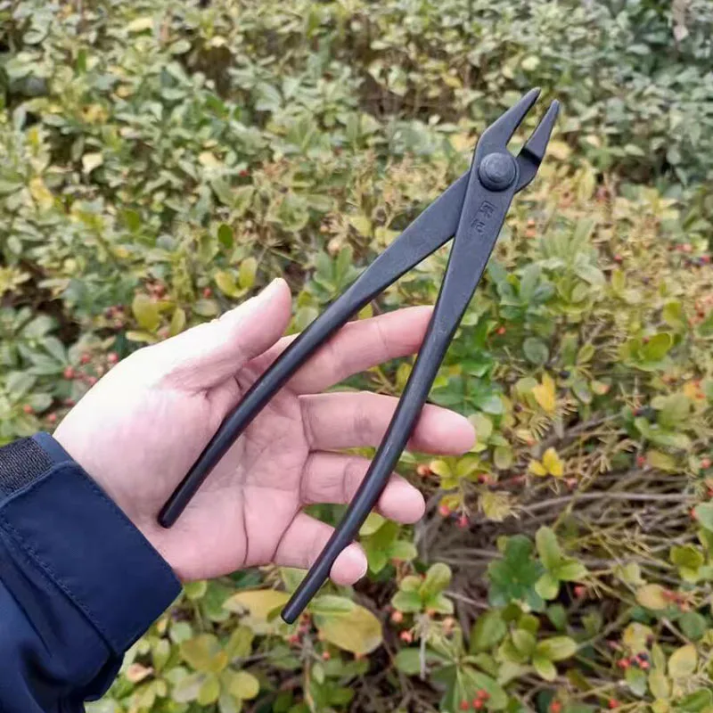 Thick branch shears 200MM bonsai tools round blade steel garden pruning wire drawing pliers scissors