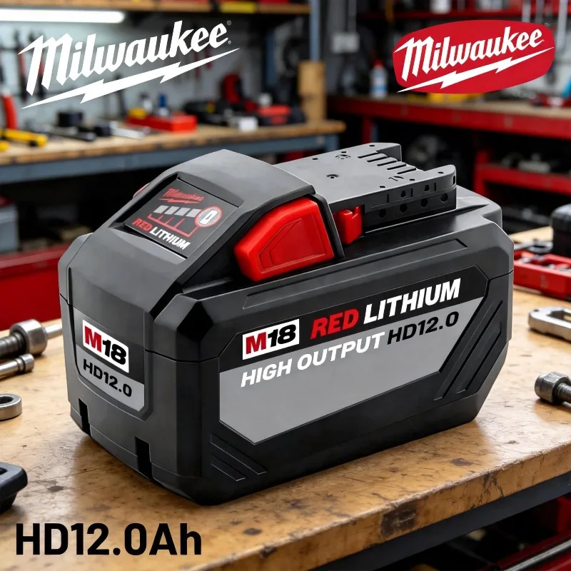 

Оригинальный аккумулятор Milwaukee 12 Ач, высокоэнергетический литиевый аккумулятор длительного действия, 18 В M18HB12, высокоскоростное зарядное устройство M12-18FC 48-11-1850