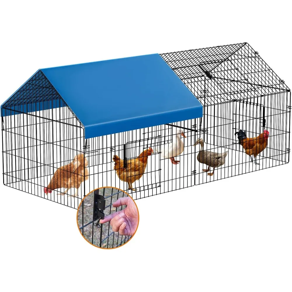 

86"×40"×39" Chicken Runs for Yard with Cover Chicken Playpen Enclosure Chicken Pen Kennel Duck CoopCage for Outdoor