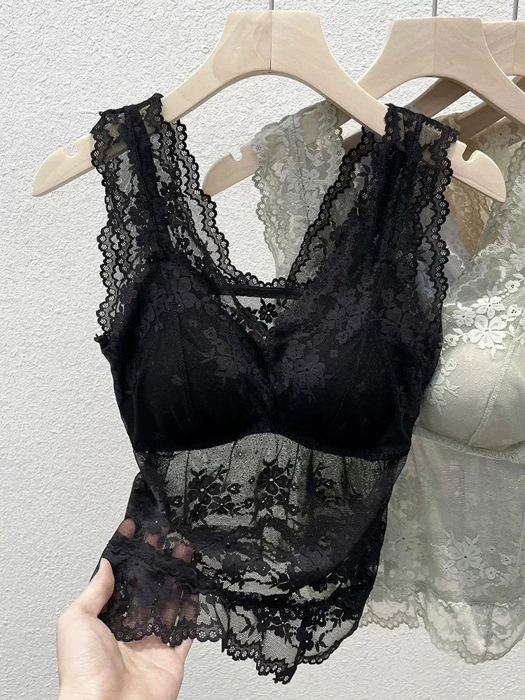 سترة نسائية صيفية بحزام من الدانتيل مع وسادة صدر ملابس خارجية 2024 ملابس داخلية جديدة بالطول مطابقة داخلية