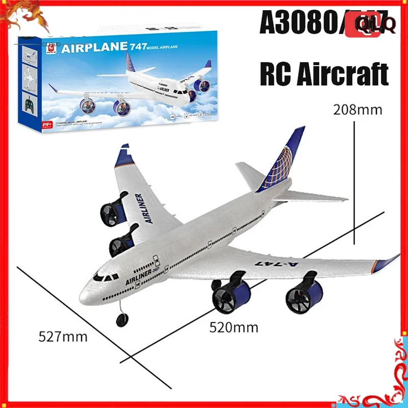 

Remote Control Aircraft A380 Aircraft Boeing 747 Fixed Wing Foam Aircraft Model Aircraft 3-Channel Glider Model Outdoor Toy Gift