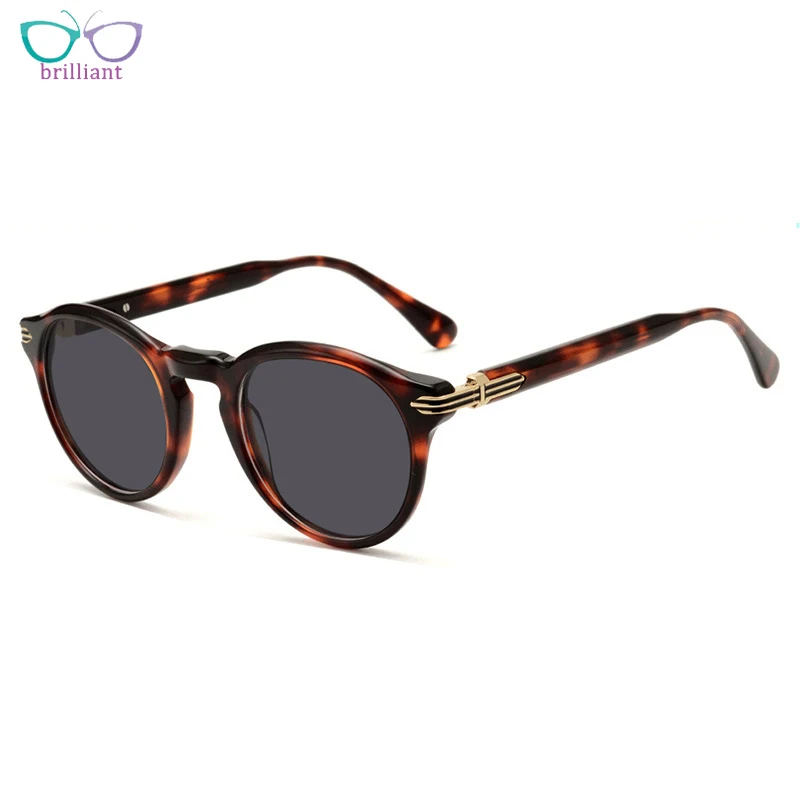 2024 New Personalized Fashion Black Round Acetate Sunglasses Men  Women Premium UV400 Outdoor Handmade Driving Brand Sun Glasses