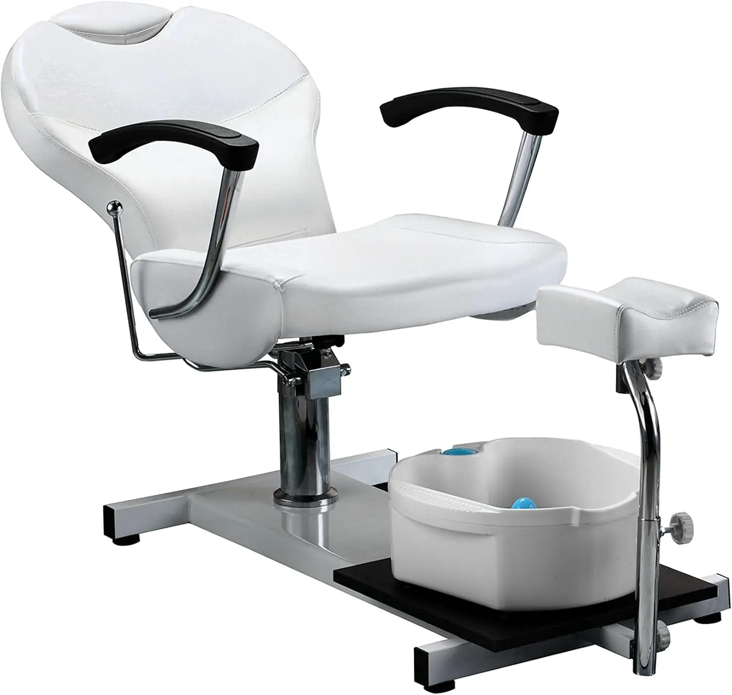 Pedicure Chair With Hydraulic Pump Adjustable Footrest Foot Spa Massage Chair For Home, Salon (White)