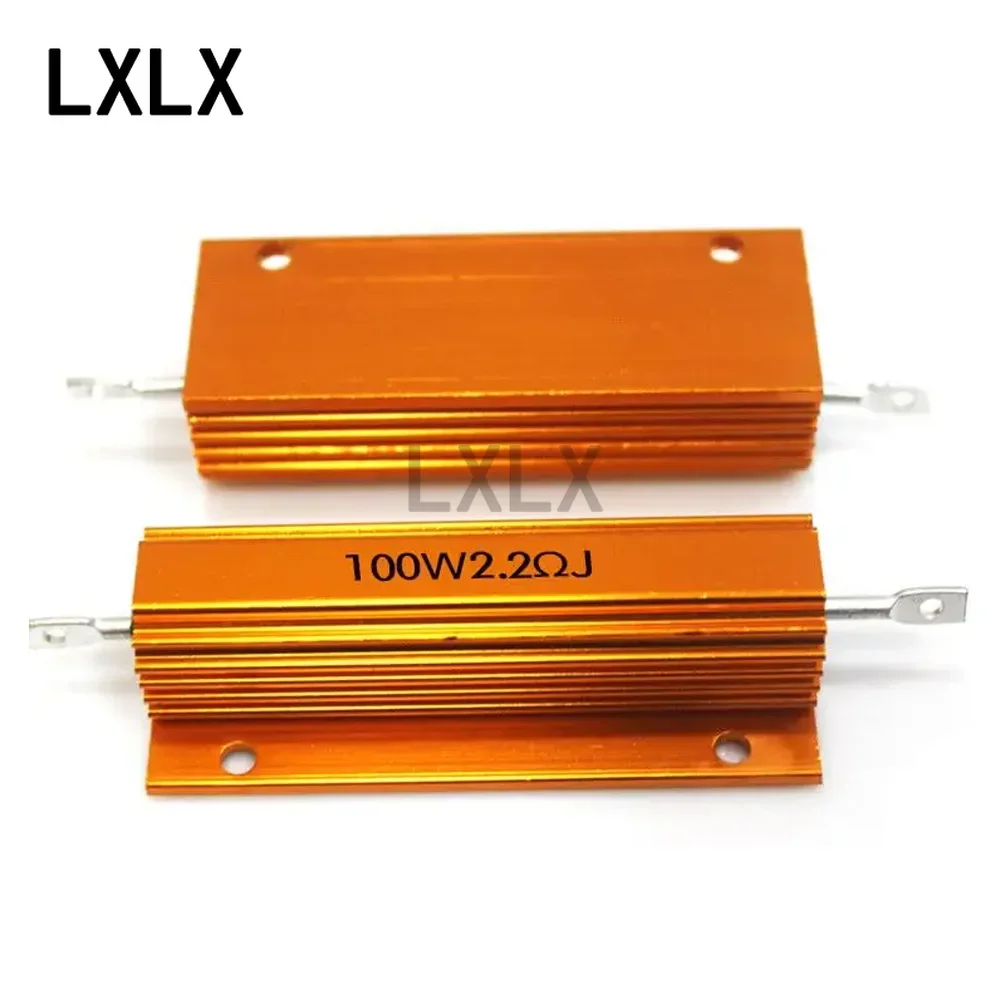 

2PCS 100W Aluminum Case Power Wirewound Resistors 5% 0.5 1 2 4 6 8 10 20 50 100 Ohm 0.5ohm 1ohm 2ohm 4 6 8 10 20 50ohm 100ohm