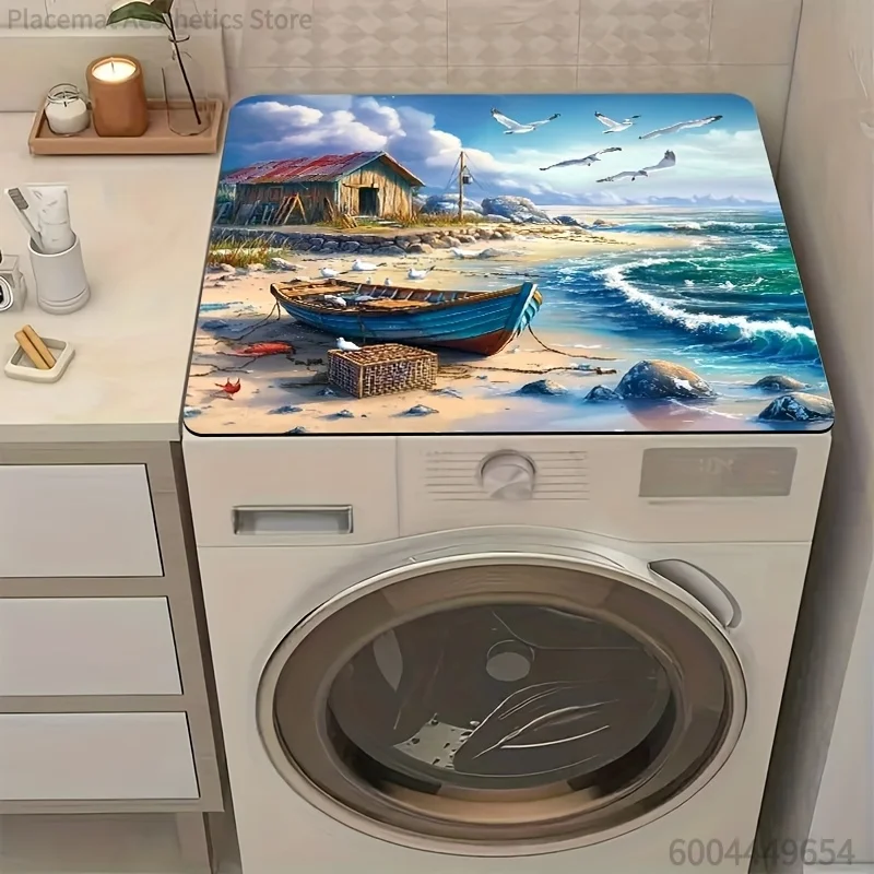 Dust Cover Mat for Washing Machine, Dish Drying Mat Designed for Covering Washing Machines, Drain Pad for Washstands, Soft Abso
