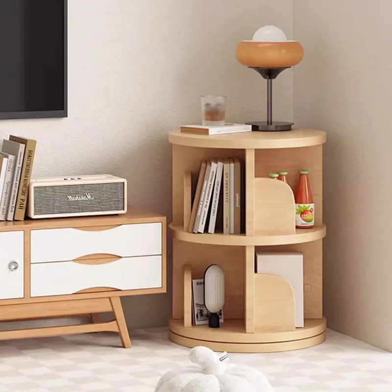 Tiny Tall Rotating Bookcase Shelf Shelves Storage Boxes Rotating Bookcase Toy Storage Mobili Per Il Soggiorno Home Decor