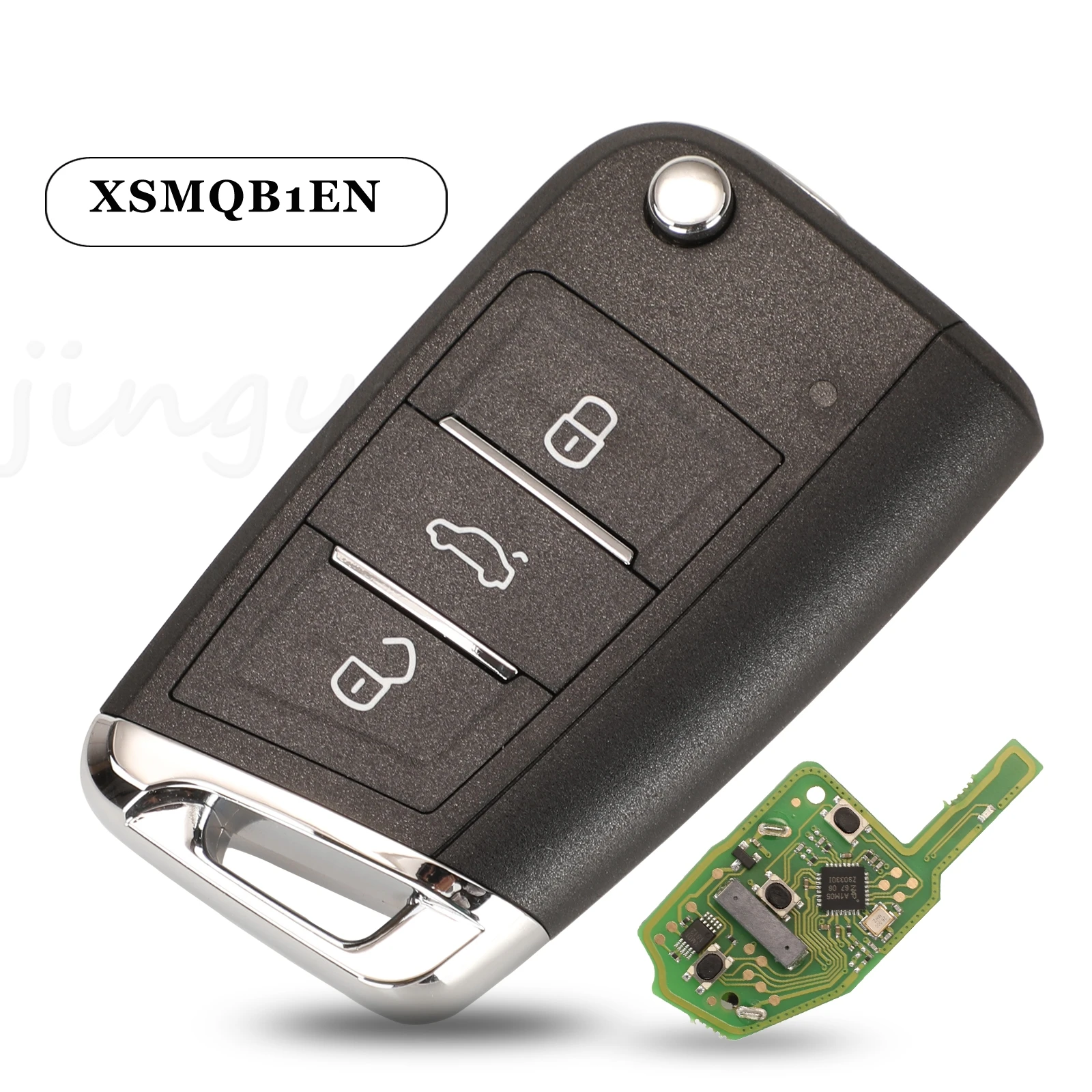 

jingyuqin 5pcs 3 Buttons Xhorse XSMQB1EN VVDI Remote Control Smart Car Key For VW For VVDI2 Mini Key Tool