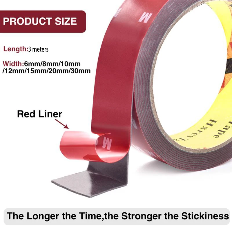 300cm Extra Strong Double Sided Tape Adhesive Car Special Tear Off Without Leaving Traces High Viscosity Mounting Fixing Sticky