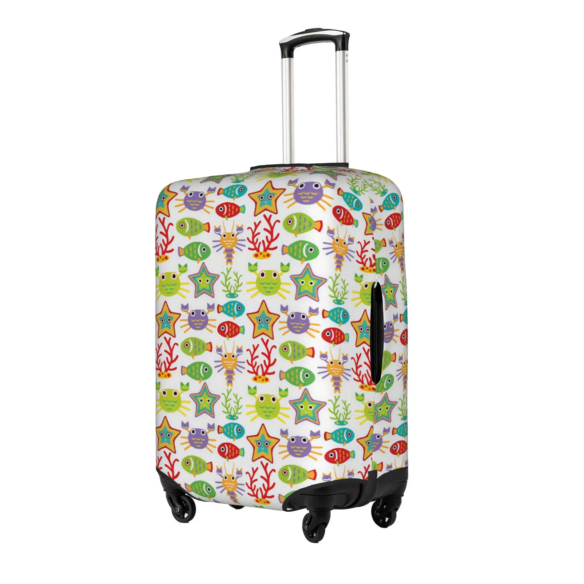 Fashion Marine Life Colorful Fish Crabs Luggage Cover Protector Dust Proof Starfishes Llobsters Coral Travel Suitcase Covers