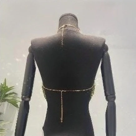 أزياء القلب لصق بيكيني أعلى حبال الملابس الداخلية سلسلة المرأة مثير الصدرية سلسلة بروتيل مهرجان الزي Y2K ملهى ليلي مجوهرات