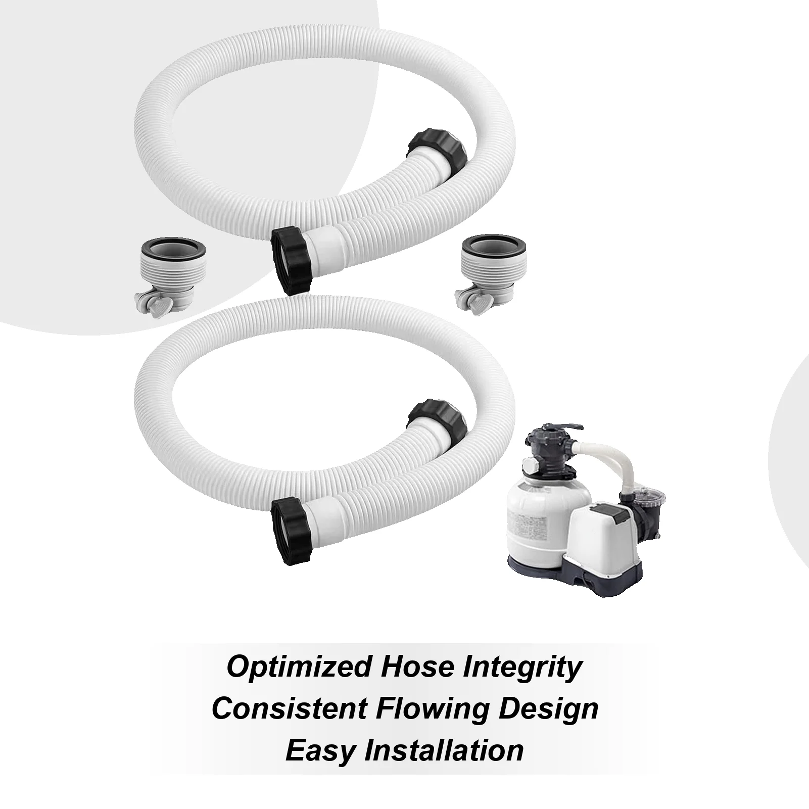 

Pool Filter Hose 2 Pieces Filter Plumbing PVC Flexible Plumbing Replacement Hose for Drain Saltwater Systems Inground Pool