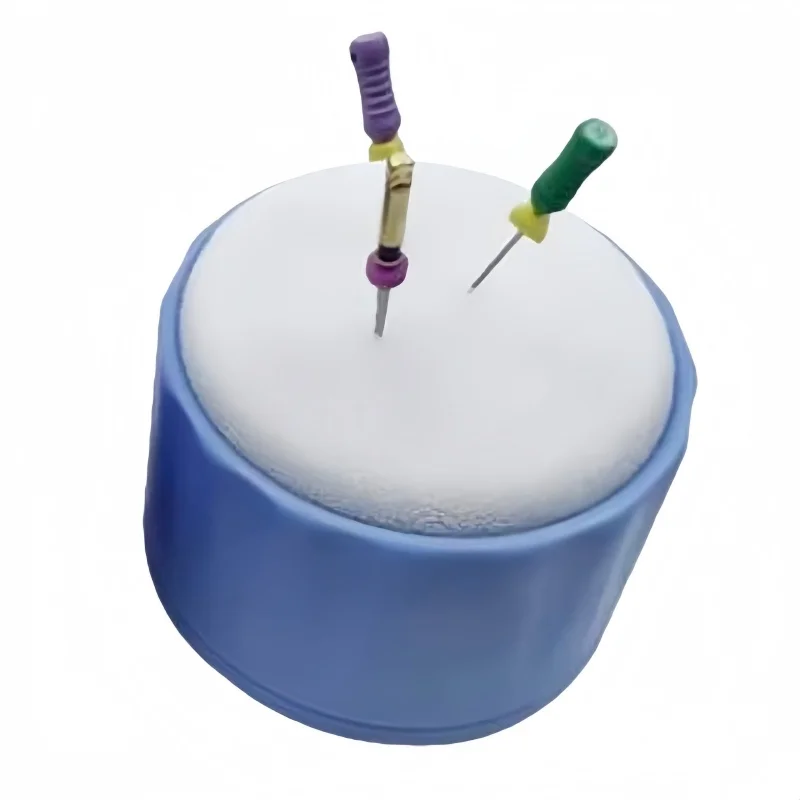 1PCS Dental Root Canal File Cleaning Table Root Canal Condensation Round Sponge Cleaning Table Replaceable Sponge Storage Box