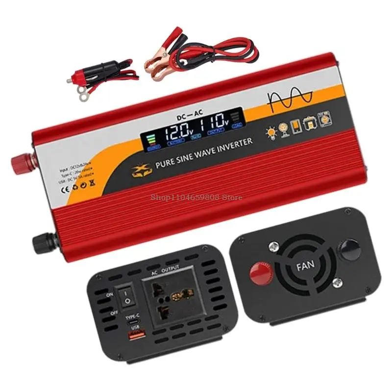 اثنان من ميناء USB 2000W Sines Waves Dulters 12V/24V إلى 220 فولت لأجهزة التخييم للسيارات