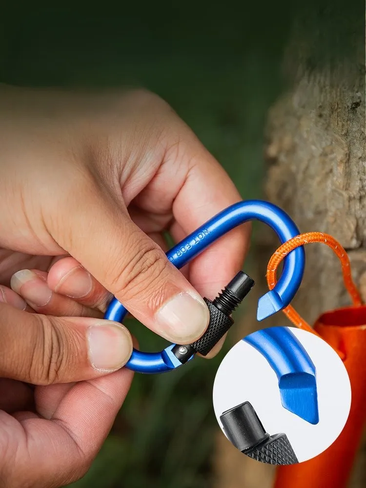 4Pcs Tactical Carabiner D Shape Carabin Clip Keys Tourist Keychain Set Aluminum Alloy Camping Survival Buckle Multi Key Holder image 2