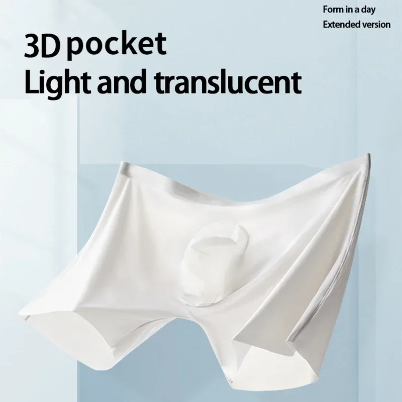 الرجال الحرير الجليد الملاكمين سلس رقيقة جدا ملابس داخلية جيدة التهوية الصيف التبريد مثير شفافة الملاكم السراويل للرجال