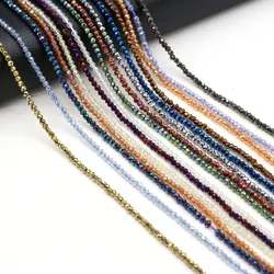 Natural Crystal Plated Coloured Plated Faceted Small Beads 3 mm Loose Beads for Jewelry Making DIY Bracelet Necklace Length 38cm