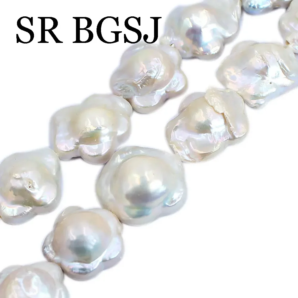 

Flower Star White Baroque Freshwater Pearl DIY Pearls Jewelry Making Beads Strand 15"