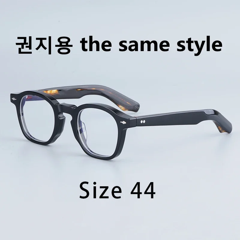 Korean 권지용 G-Dragon Zephirin 44 size Eyeglasses Frames Handmade Designer Oval Square Vintage Star Jmm Glasses with Case