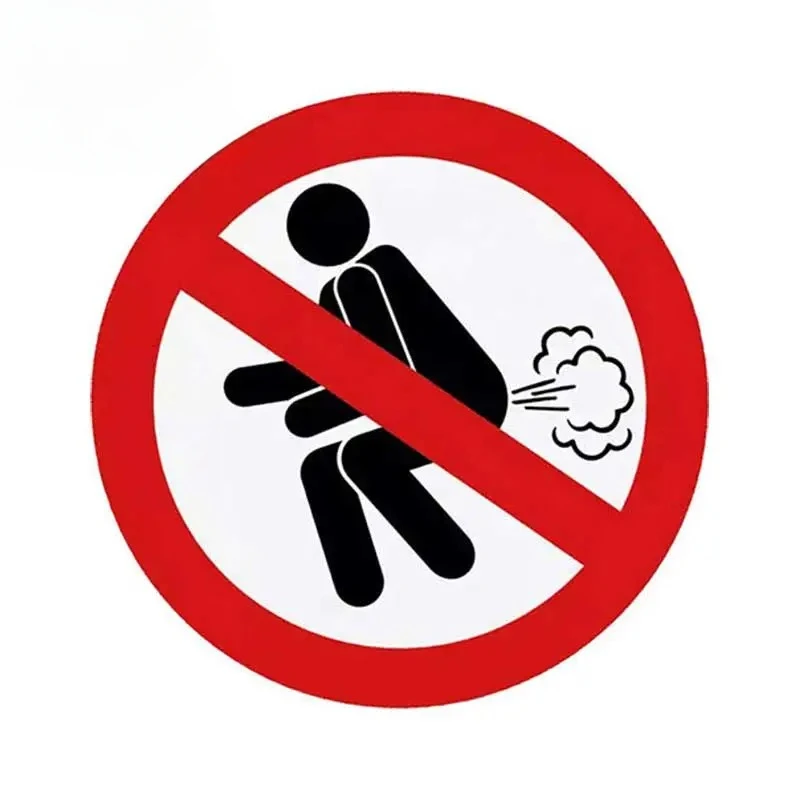 13X13cm No Farting Car Sticker Funny Ass Decal Vinyl Car Body Interior Stickers PVC KK
