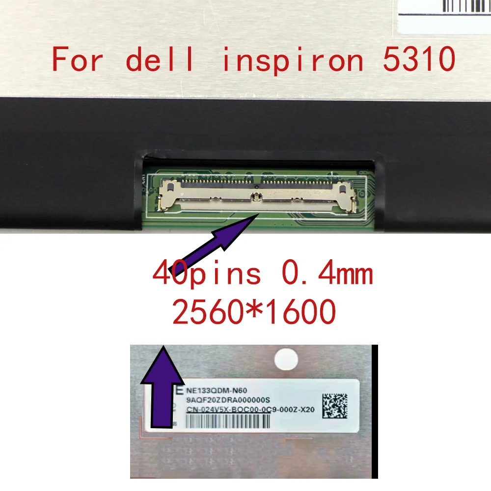 

N133GCA-GQ1 NE133QDM-N60 M133NW4J R0 Laptop LED Screen for Dell Inspiron 5310 FHD Display Matrix D/N 024V5X