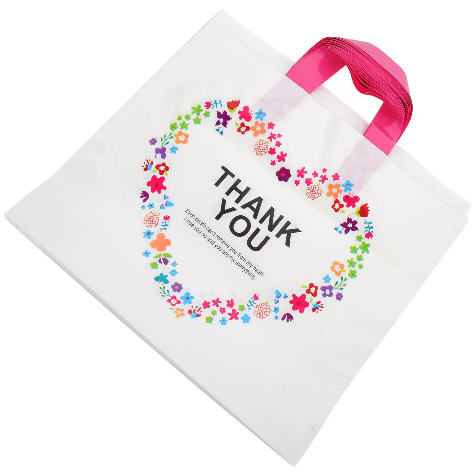 

50pcs Portable Garment Bags Clothing Handheld Shopping Tote Reusable Gift Wedding Packaging Decorative Candy Storage Bag