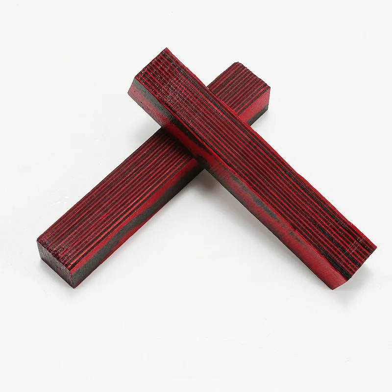 Colored wood Colored Solid Wood Multi-layer Compressed Wood Pen Knife Handle Buddha Bead Carving Materials Colorful Material image 3