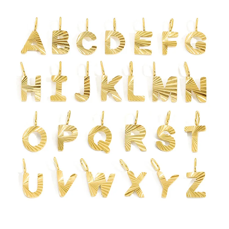 DOREMI Swan 18K Gold Plated Initial Name A-Z Letter Alphabet Accessory Necklace Pendant Name Ripple Alphabet Initial Charms