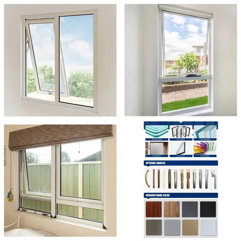 for Aluminum Alloy Folding Screen Stainless Steel Suspended Double Glass Casement Window Residential Wholesale