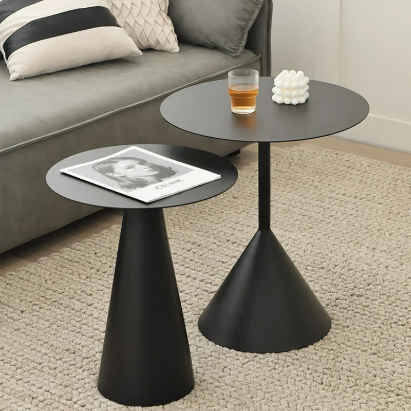 

Salon Round Metal Table Coffee Nordic Black Frame Bracket Living Room Center Table Bedroom Modern Design Desk Furniture