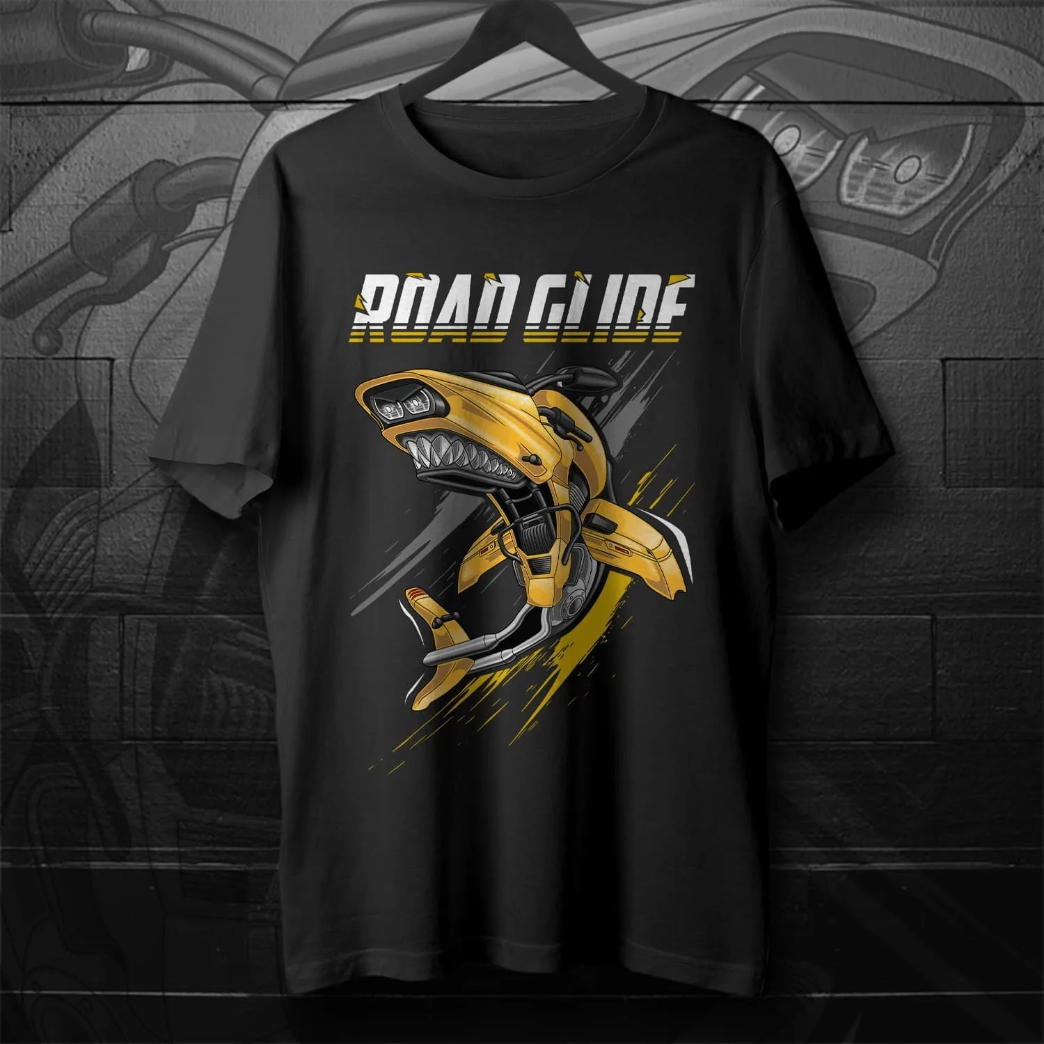 H-D Road Glide Motorcycle Shark Inspired T-Shirt 100% Cotton O-Neck Short Sleeve Summer Casual Mens T-shirt Rider Streetwear