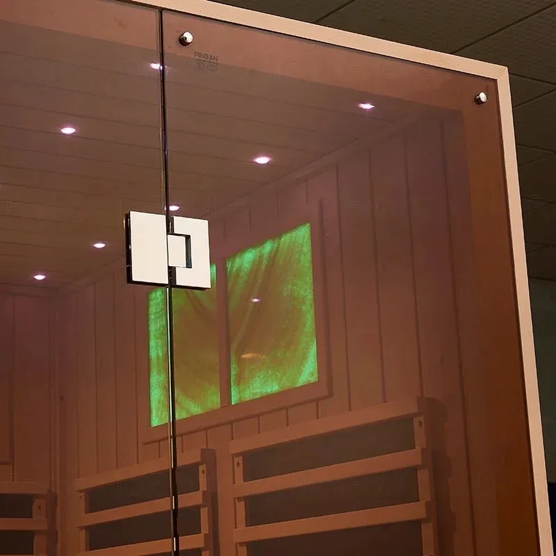 Person Luxury Far Infrared Spa Steam Bath Cabin Solid Wood Traditional Dry Steam Sauna Room