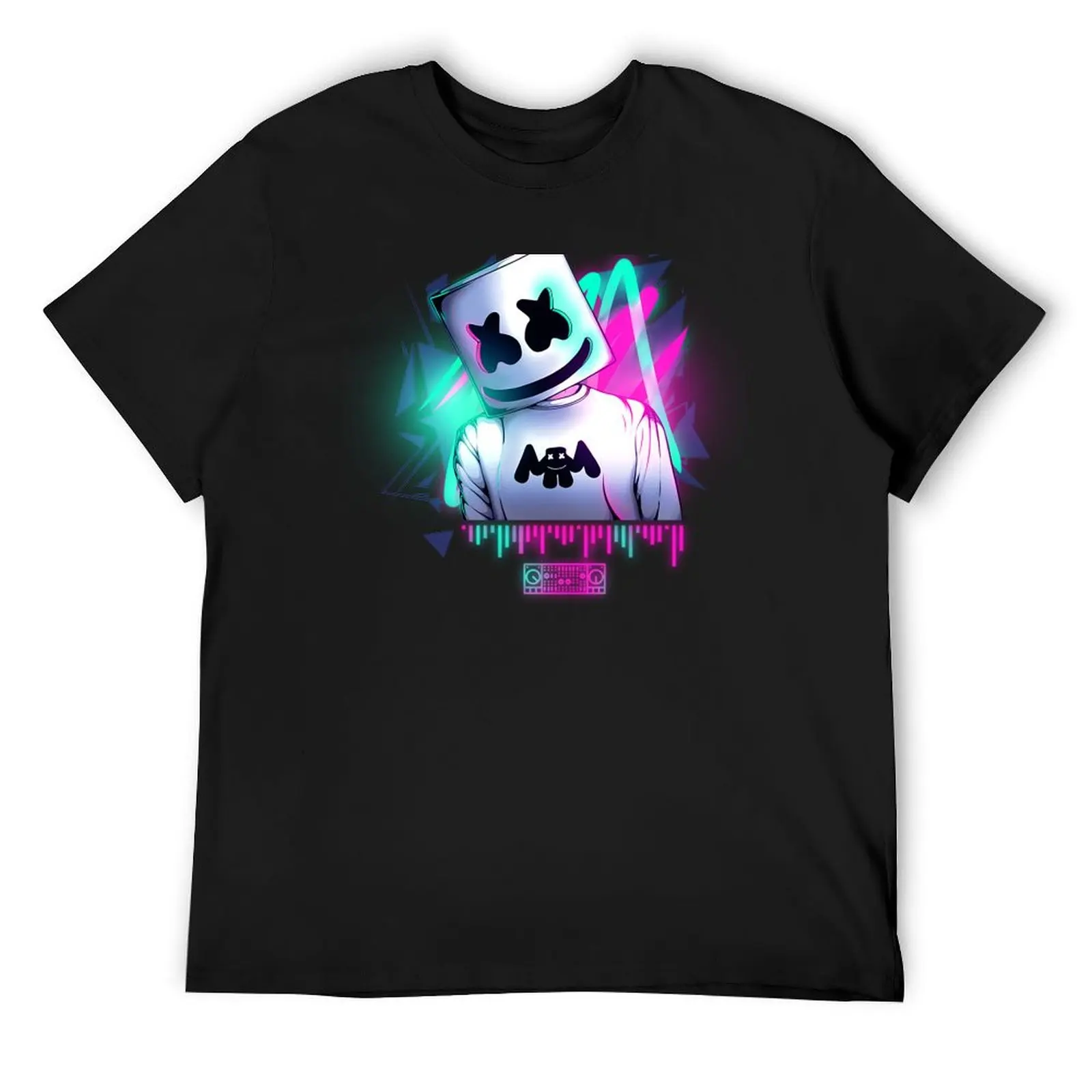 Marshmello T-ShirtMarshmello __ neon sound T-Shirt_by DenielHast_ T-Shirt anime blue archive t shirts for men graphic