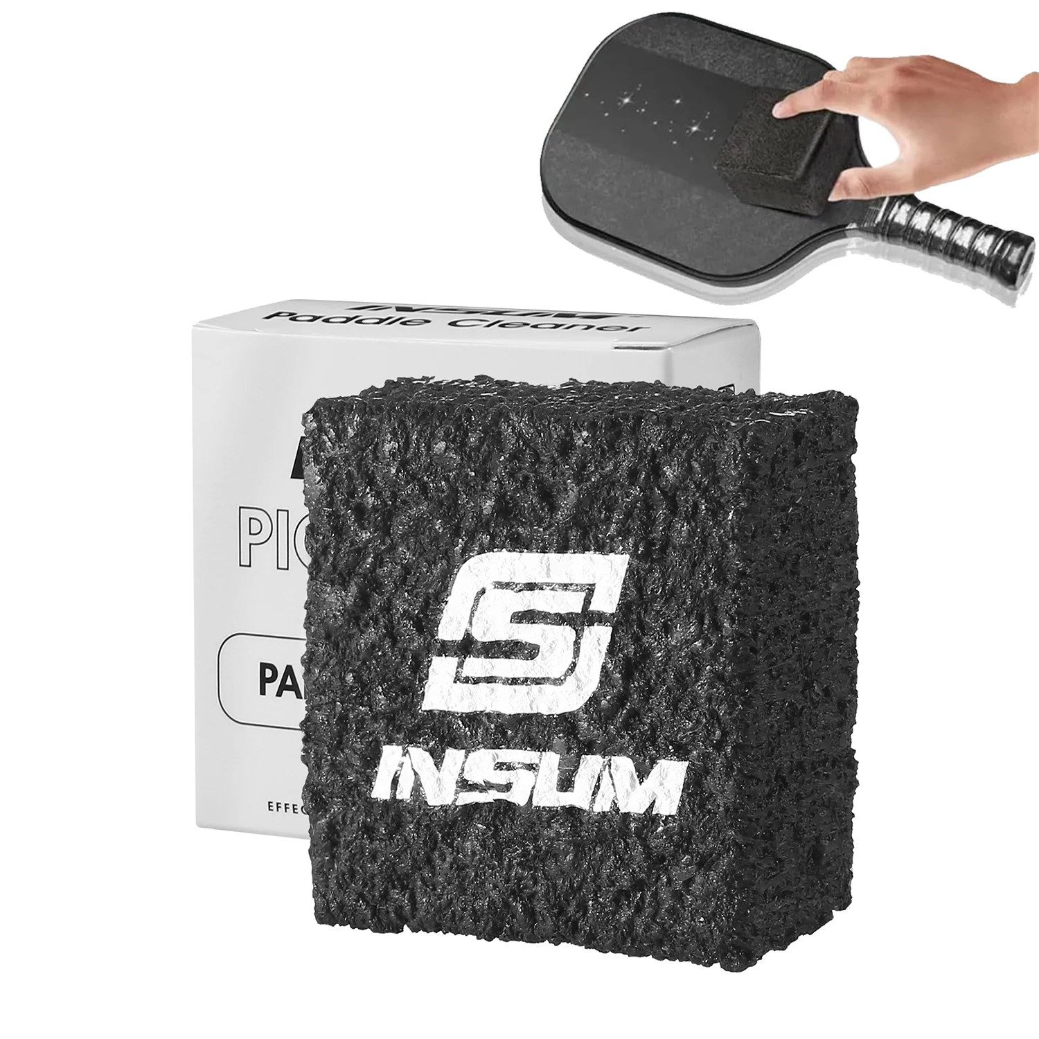 Borracha de remo de pickleball de 1 a 2 peças, limpador de remo de pickleball de fibra de carbono para remover resíduos/arranhões, borracha de raquete rápida e eficaz