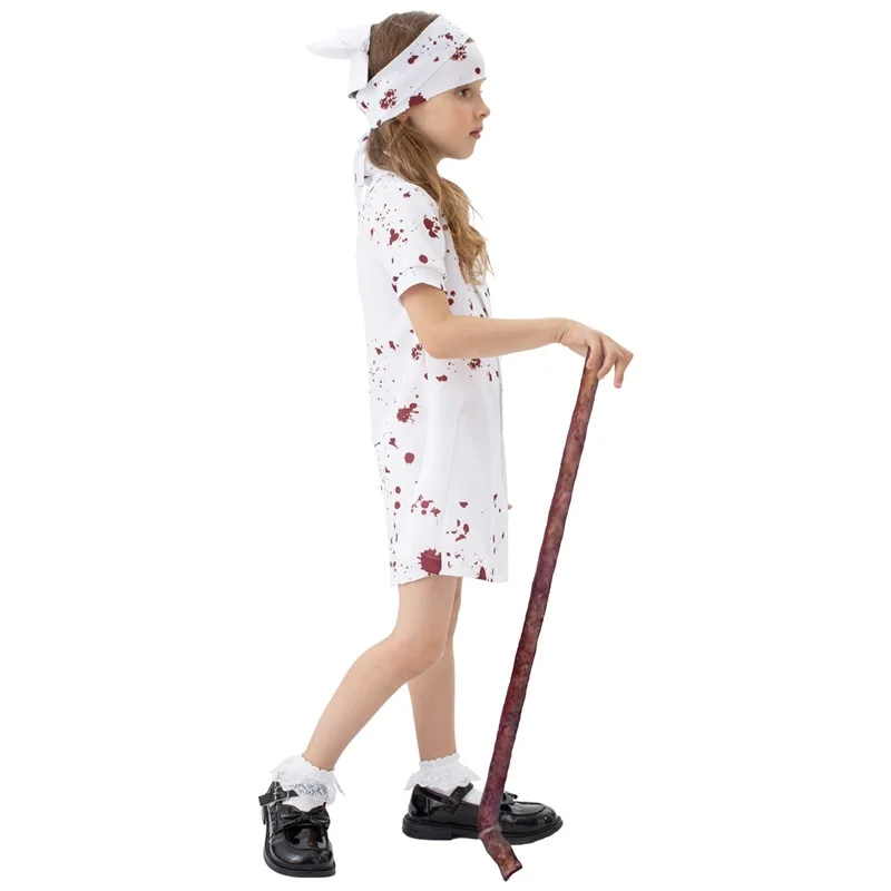 Zombie-Doktor-Kostüm für Jungen, gruseliger Langarm-Mantel, Masken-Set, Halloween-Anzieh-Outfits für Kinder