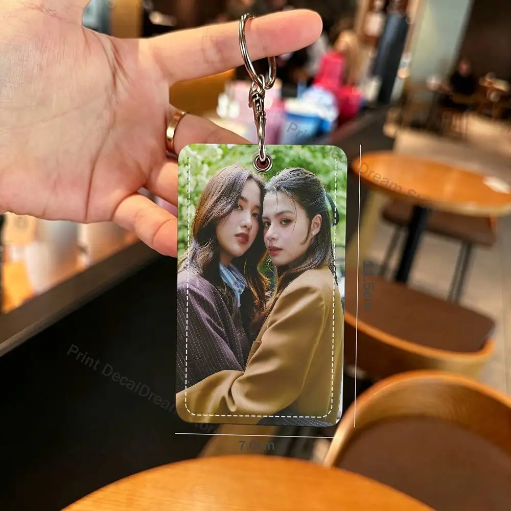 FreenBecky Freen Becky PU Leather Card Holder Keychain Key Ring Door Lock Access Tag ID Access Card Air Tag Case Keychain Card image 3